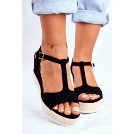 SEA Naisten sandaalit Wedge Black Papillon musta 2