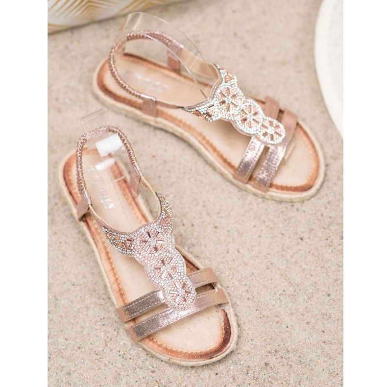 SHELOVET Tyylikkäät sandaalit koristeilla keltainen 2