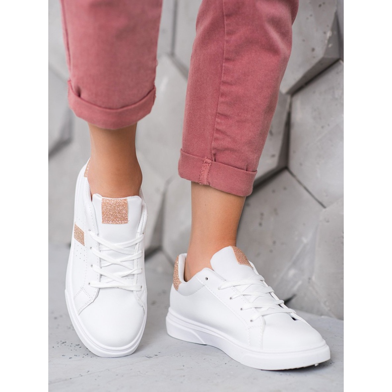 SHELOVET Urheilukengät glitterillä valkoinen 1