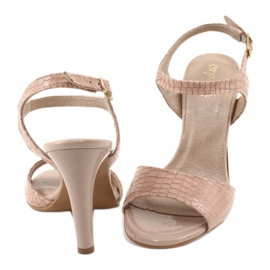 Espinto Maalattu nahkaisten naisten vaaleanpunaiset sandaalit vaaleanpunainen 3