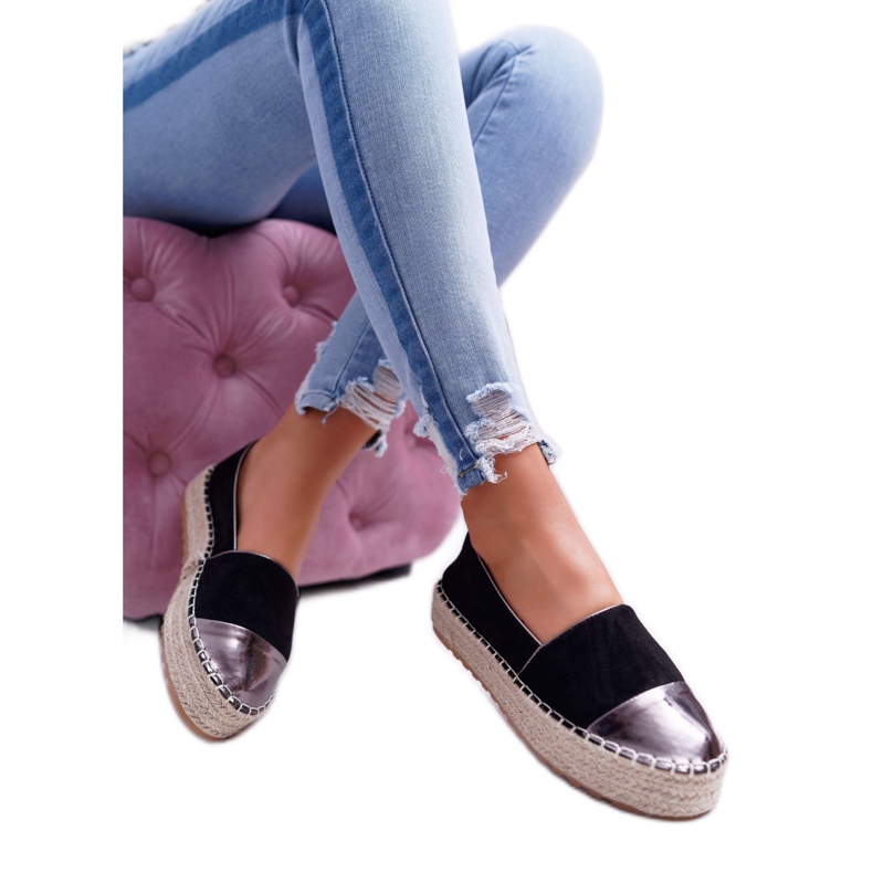 Naisten Espadrilles Black Ringer Platform musta keltainen 3