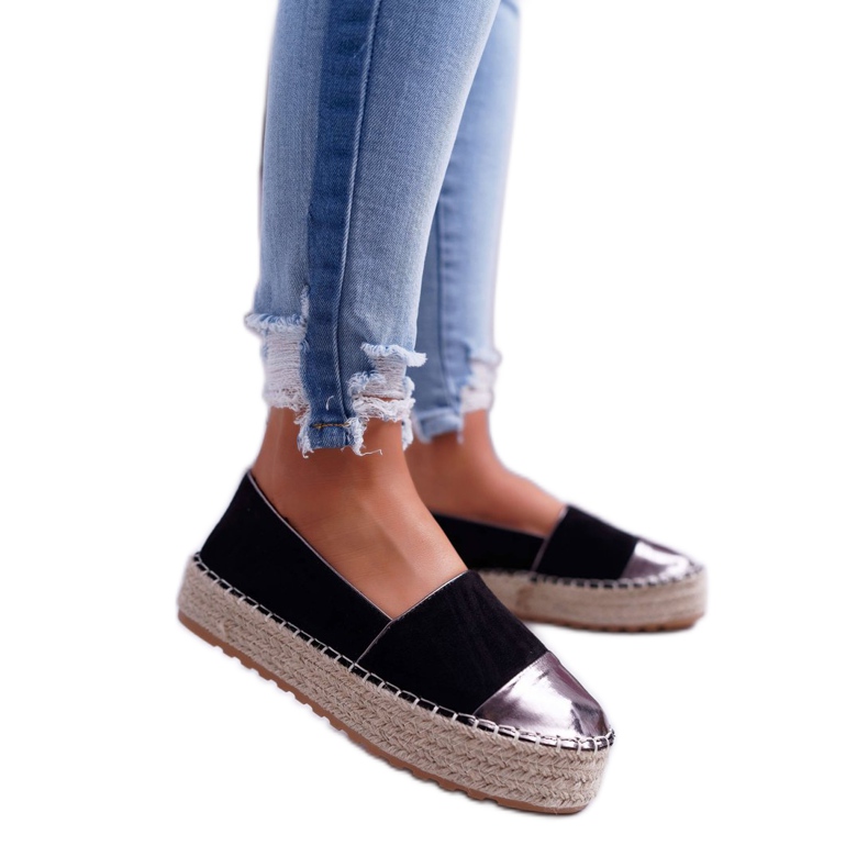 Naisten Espadrilles Black Ringer Platform musta keltainen 1