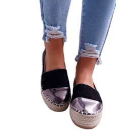 Naisten Espadrilles Black Ringer Platform musta keltainen 2