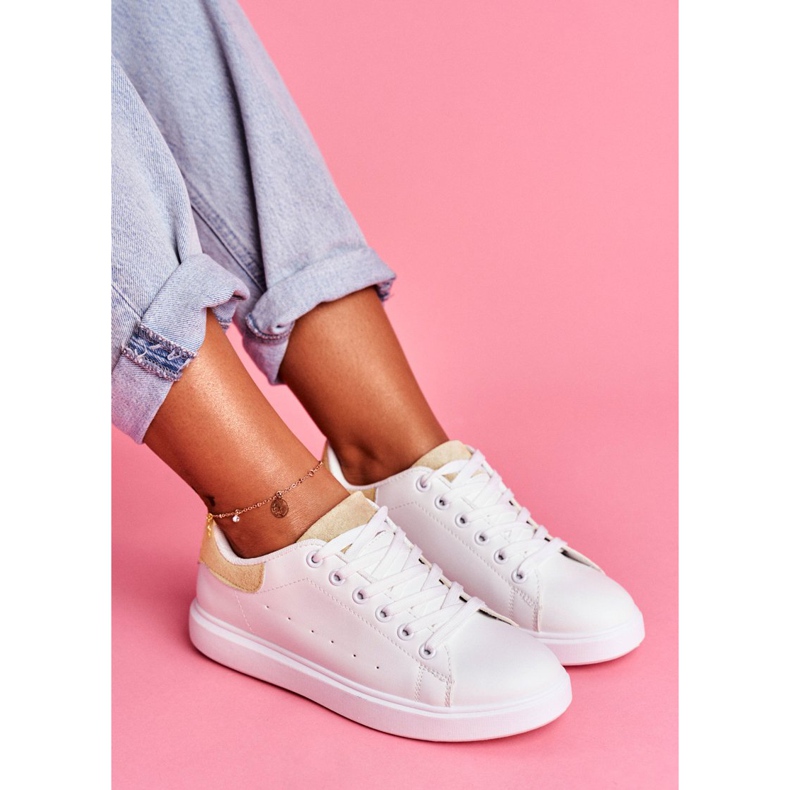 SEA Naisten urheilukengät, valkoinen ja beige kantapää Milly ruskea 2