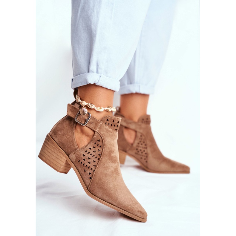 Bellucci Naisten saappaat, joissa on leikattu jousi Beige Rita 2