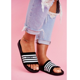 Naisten tossut Big Star Black FF274A353 valkoinen musta 1