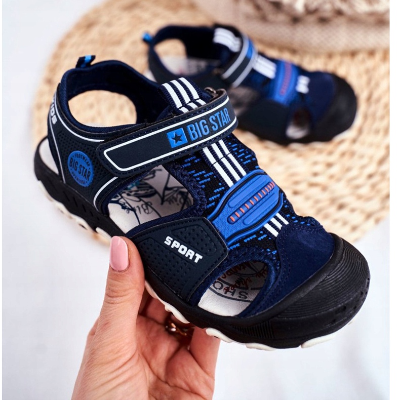 Lasten sandaalit Big Star Velcro Navy Blue FF374211 tummansininen sininen 2
