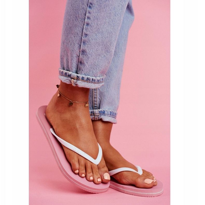 Naisten tohvelit Varvastossut Big Star Pink FF274A319 vaaleanpunainen 1