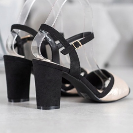 Filippo Korkeakorkoiset sandaalit musta keltainen 1