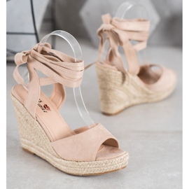 Yes Mile Sidotut Wedge -sandaalit beige 2