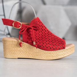 Small Swan Mukavat avoimet sandaalit punainen 2 Small Swan Mukavat avoimet sandaalit punainen 2