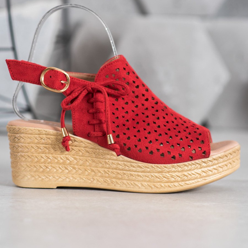 Small Swan Mukavat avoimet sandaalit punainen 2 Small Swan Mukavat avoimet sandaalit punainen 2