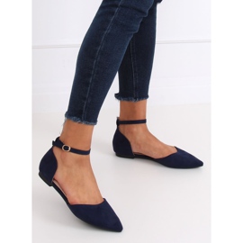 HD-100 DK. BLUE leikatut ballerinat tummansininen 1
