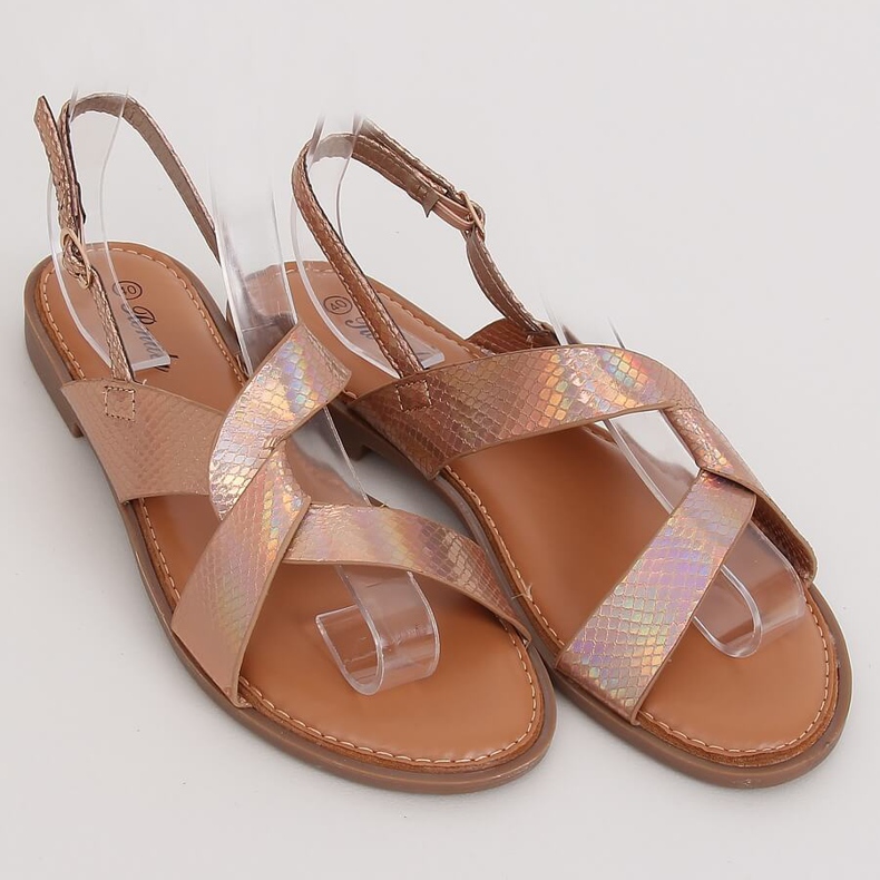 Champagne naisten sandaalit 222-31 Champagne monivärinen vaaleanpunainen keltainen 1