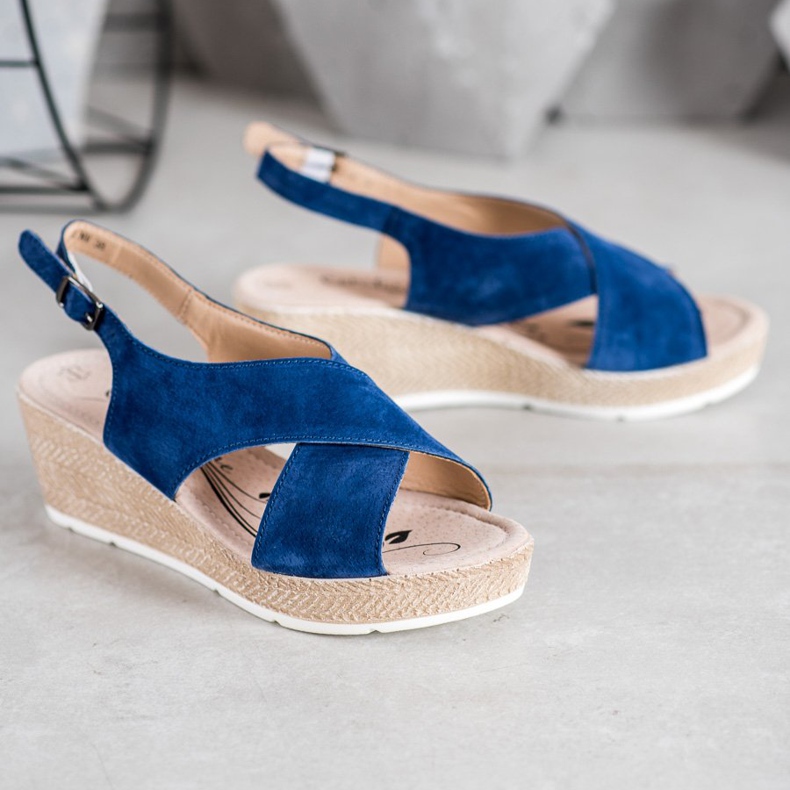 Filippo Kevyet nahkaiset sandaalit sininen 1