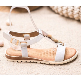 Evento Valkoiset sandaalit koristeilla valkoinen 2