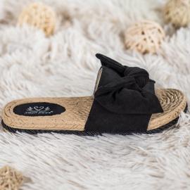 Small Swan Muodikkaat tossut, joissa on rusetti musta 1