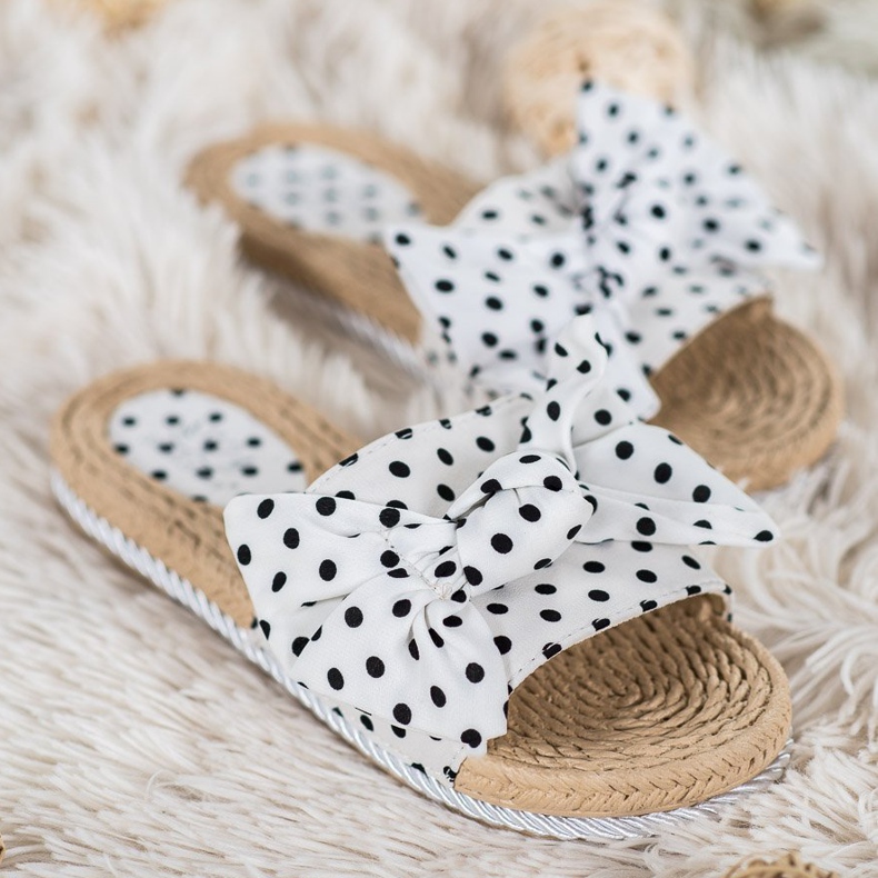 Small Swan Muodikkaat tossut, joissa on rusetti valkoinen 1