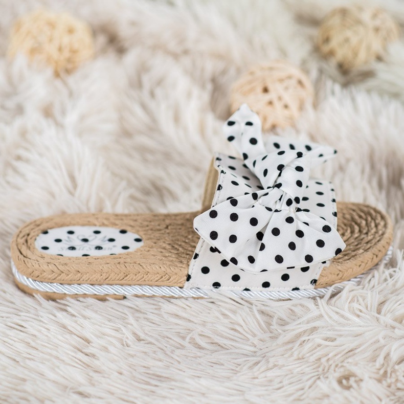 Small Swan Muodikkaat tossut, joissa on rusetti valkoinen 2