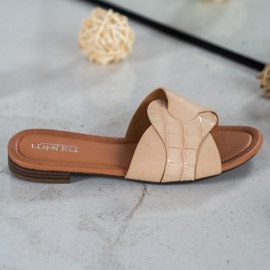 SHELOVET Tyylikkäät Eco -nahkatossut beige 2