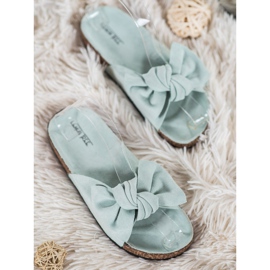 SHELOVET Mokkanahkaiset tossut jousella vihreä 1