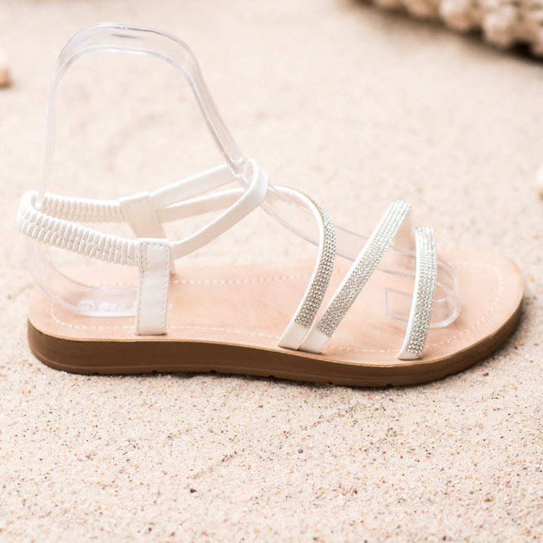 Sea Elves Tyylikkäät Slip-On sandaalit valkoinen 1