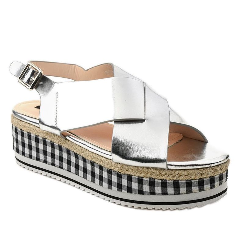 Hopeiset sandaalit alustalla 1507-40 harmaa 1