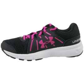 Under Armour W Dash Rn 2 W 1285488-003 kengät musta vaaleanpunainen 1