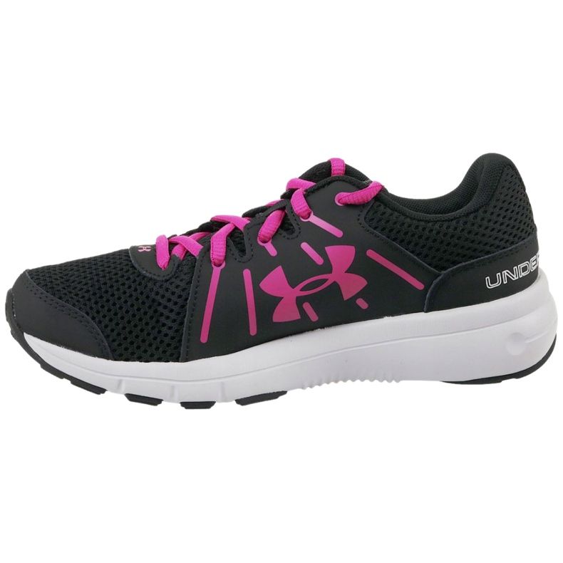 Under Armour W Dash Rn 2 W 1285488-003 kengät musta vaaleanpunainen 1