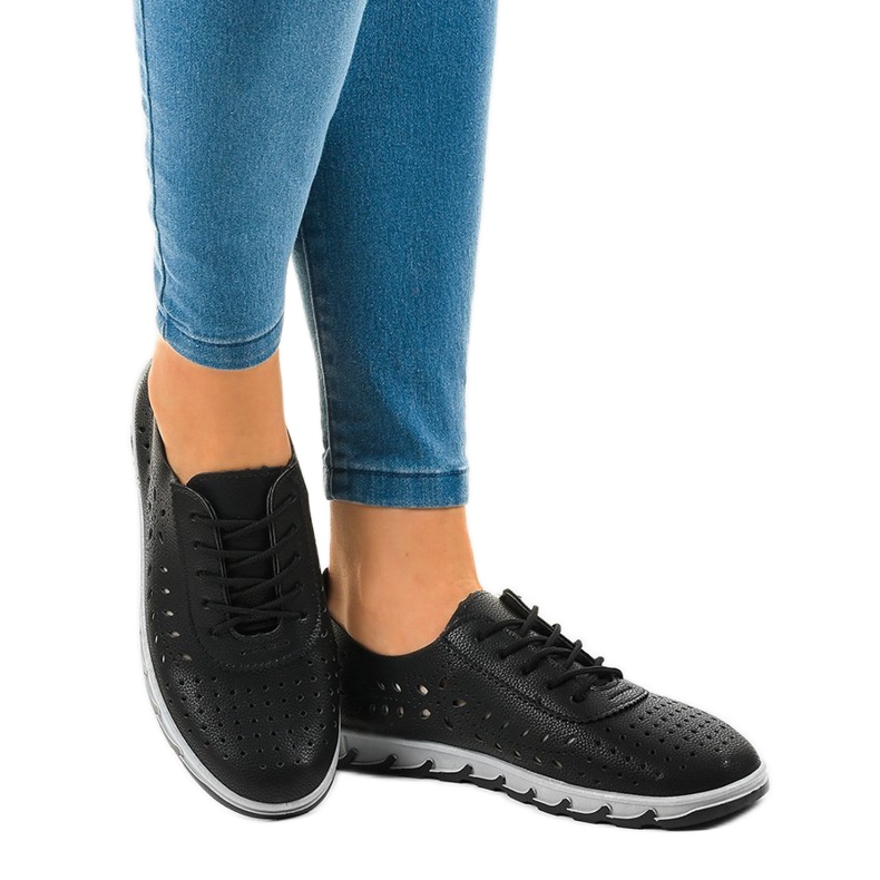 Mustat harjatut urheilukengät JH81168-3 1