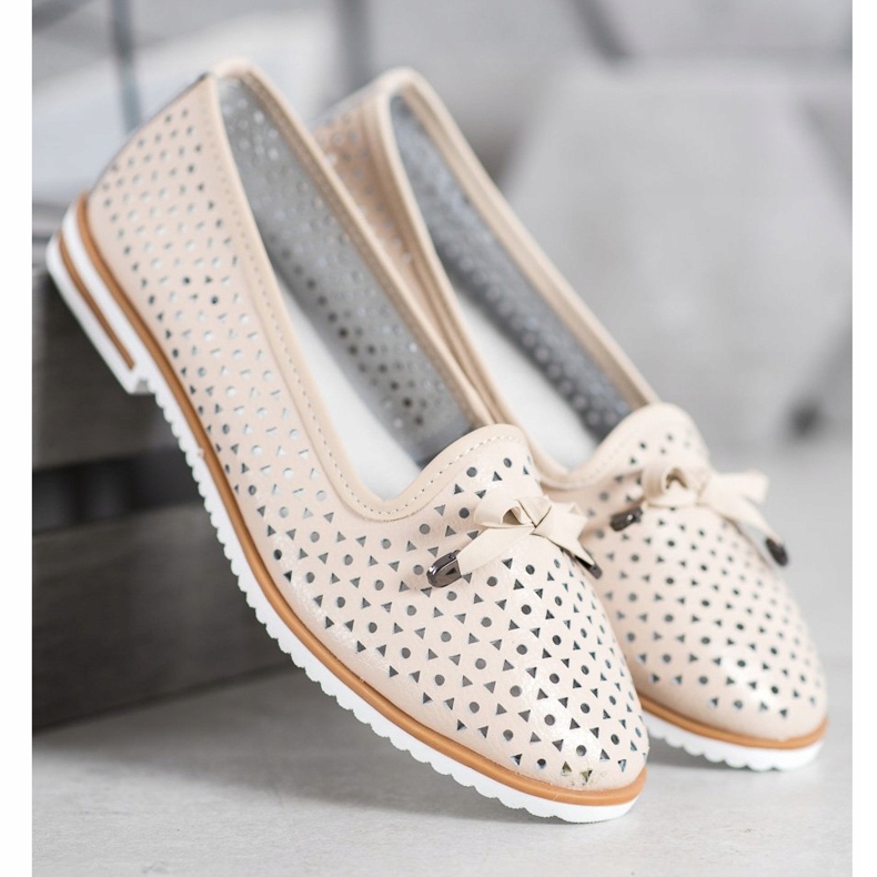 SHELOVET Nahkakengät, joissa on avoin kuvio ruskea 1