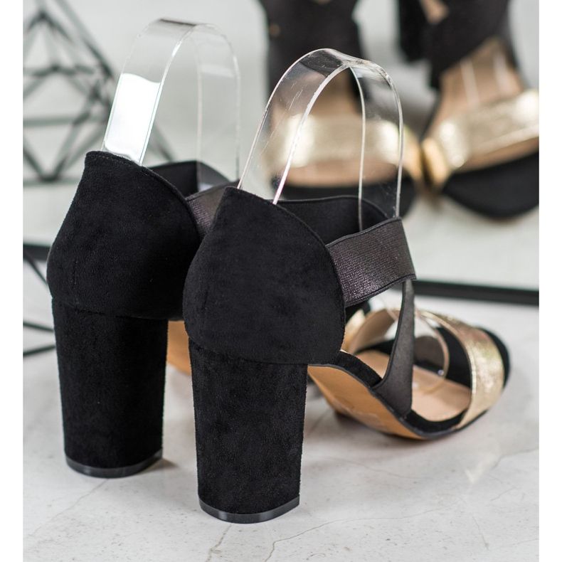 Evento Liukuvat sandaalit, joissa on joustava nauha musta keltainen 1