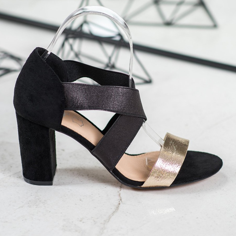 Evento Liukuvat sandaalit, joissa on joustava nauha musta keltainen 2