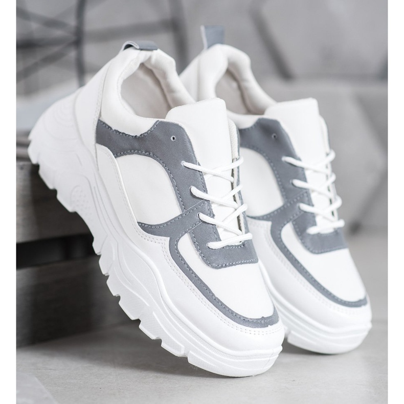 SHELOVET Muodikkaat nauhalliset lenkkarit valkoinen 1