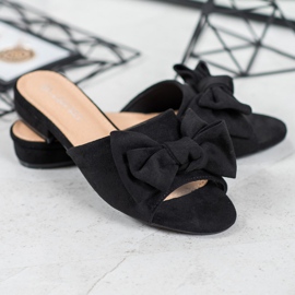 SHELOVET Mustat tossut tasaisella kantapäällä 1