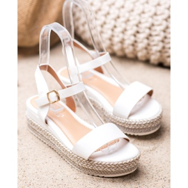 Weide Valkoiset sandaalit koristeellisella alustalla valkoinen 2