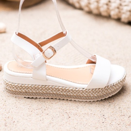 Weide Valkoiset sandaalit koristeellisella alustalla valkoinen 1