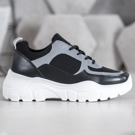 SHELOVET Muodikkaat nauhalliset lenkkarit musta 1