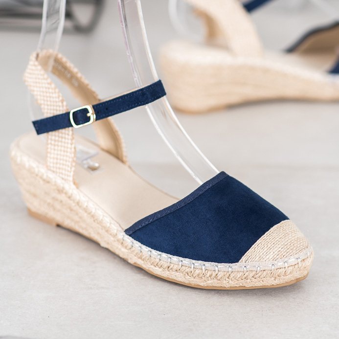 Best Shoes Espadrilles tummansiniset sandaalit sininen 1