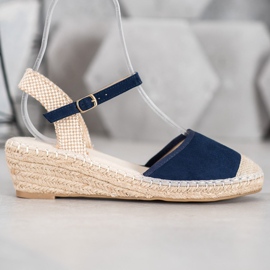 Best Shoes Espadrilles tummansiniset sandaalit sininen 2