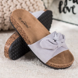 Evento Mokkanahkatossut alustalla harmaa 1