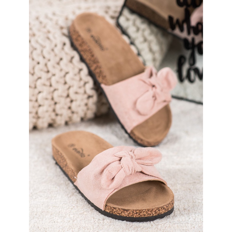 Evento Mokkanahkatossut alustalla vaaleanpunainen 2