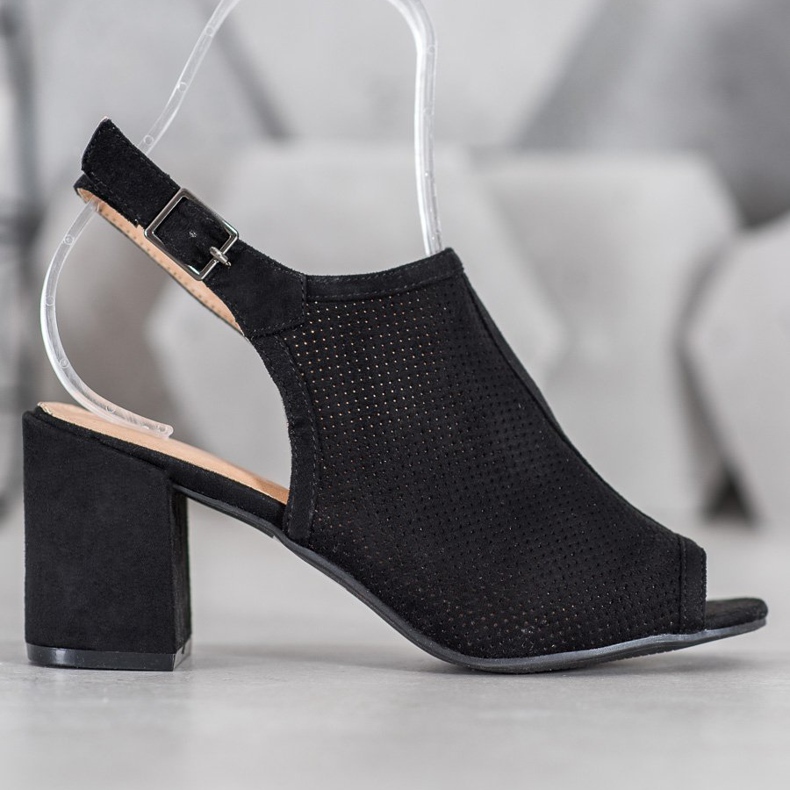 SHELOVET Klassiset suljetut sandaalit musta 2