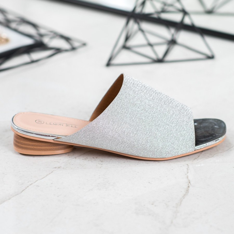 SHELOVET Tyylikkäät tossut glitterillä harmaa 2