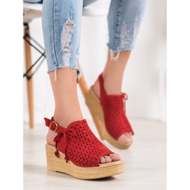 Small Swan Mukavat avoimet sandaalit punainen 1 Small Swan Mukavat avoimet sandaalit punainen 1