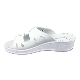 Naisten nahkainen flip flops valkoiset kiilat valkoinen 1
