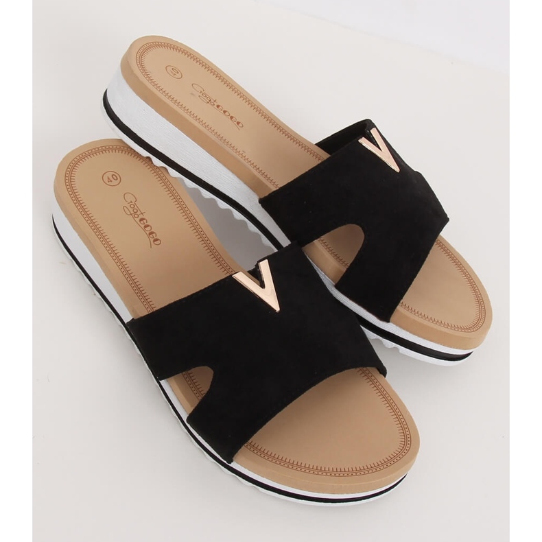 Mustat naisten mustat tohvelit G-5035 Musta 1