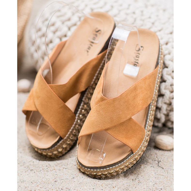 Seastar Mukavat tossut alustalla beige 1