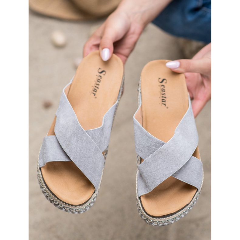 Seastar Mukavat tossut alustalla harmaa 1