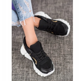 SHELOVET Tyylikkäät lenkkarit lavalla musta keltainen 2